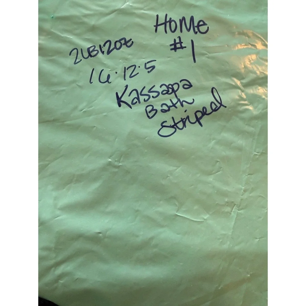 Kassaspa‎ by Kassatex Grey White Striped 100% Cotton Bath Towel Set of 2 NWT